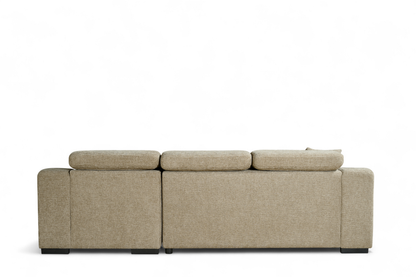 Arthur Beige Chenille Fabric Corner Sofabed with Storage