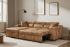 Arthur Brown Chenille Fabric Corner Sofabed with Storage