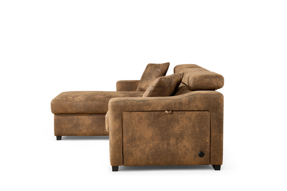 Arthur Brown Chenille Fabric Corner Sofabed with Storage