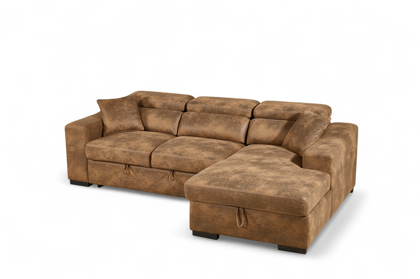 Arthur Brown Chenille Fabric Corner Sofabed with Storage
