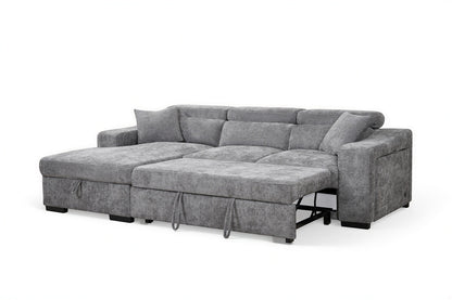 Arthur Dark Grey Chenille Fabric Corner Sofabed with Storage – Left Hand Side – gallery view 3