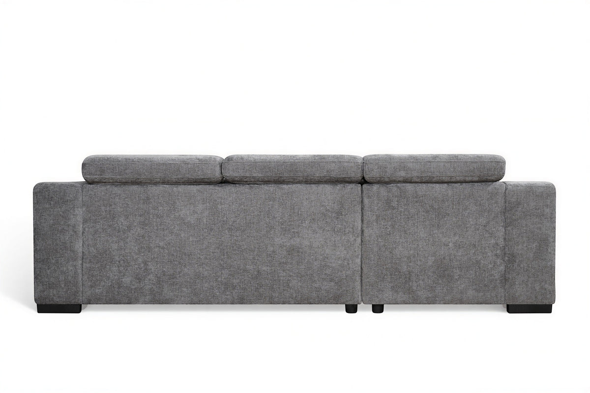 Arthur Dark Grey Chenille Fabric Corner Sofabed with Storage – Left Hand Side – gallery view 7