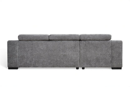 Arthur Dark Grey Chenille Fabric Corner Sofabed with Storage – Left Hand Side – gallery view 7