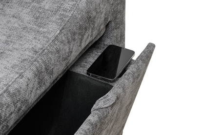 Arthur Dark Grey Chenille Fabric Corner Sofabed with Storage – Left Hand Side – gallery view 8