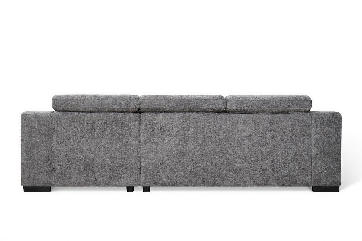 Arthur Dark Grey Chenille Fabric Corner Sofabed with Storage – Right Hand Side – gallery view 7