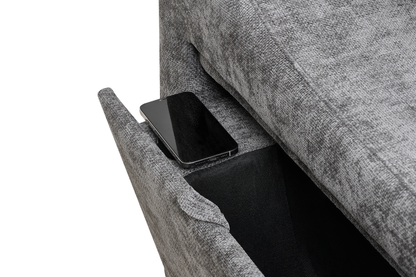 Arthur Dark Grey Chenille Fabric Corner Sofabed with Storage – Right Hand Side – gallery view 8