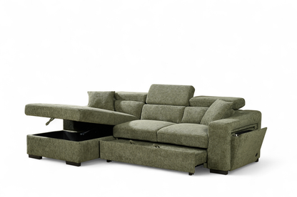 Arthur Green  Chenille Fabric Corner Sofabed with Storage