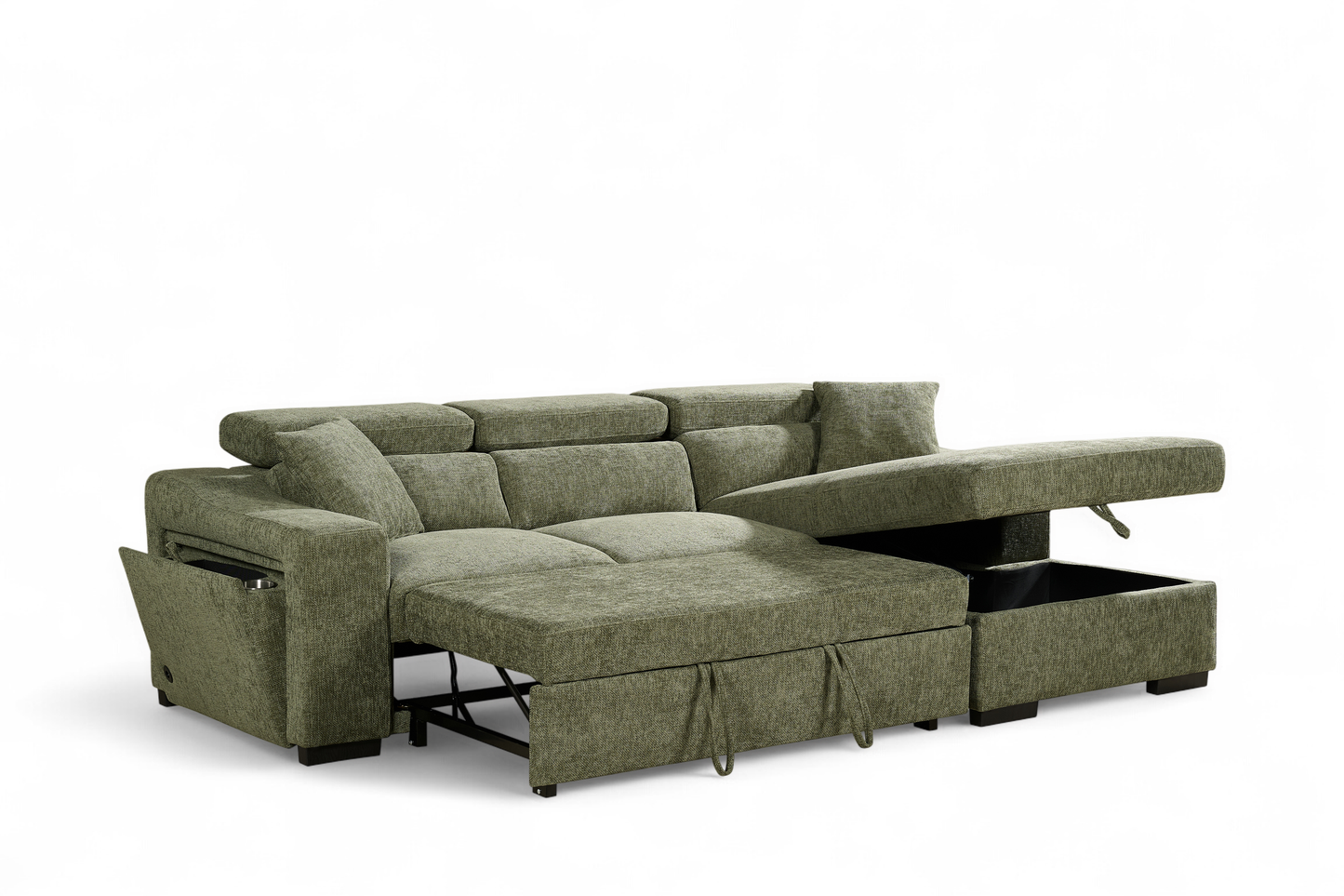Arthur Green  Chenille Fabric Corner Sofabed with Storage