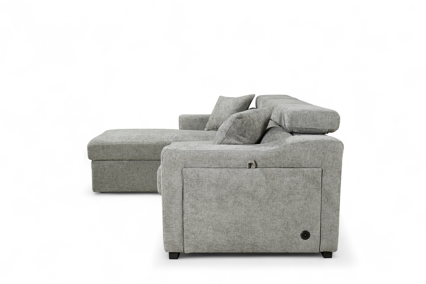 Arthur Grey Chenille Fabric Corner Sofabed with Storage