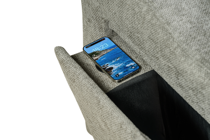 Arthur Grey Chenille Fabric Corner Sofabed with Storage