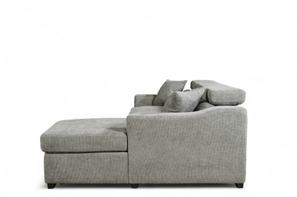Arthur Grey Chenille Fabric Corner Sofabed with Storage
