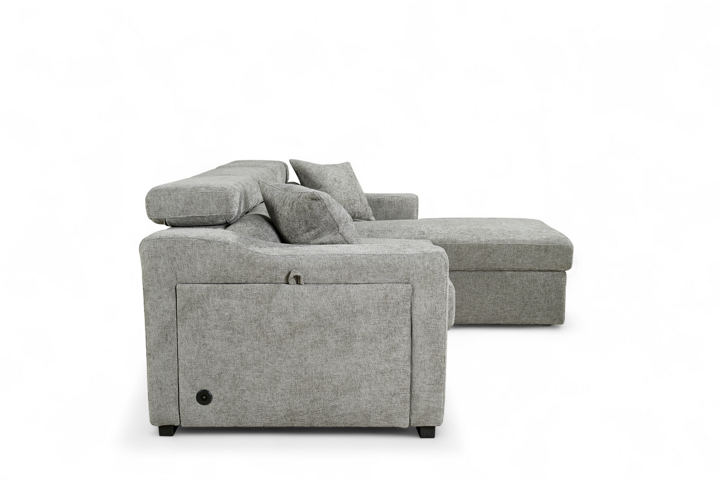 Arthur Grey Chenille Fabric Corner Sofabed with Storage