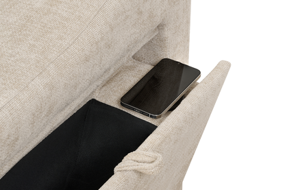 Arthur Light Beige Chenille Fabric Corner Sofabed with Storage – Left Hand Side – gallery view 8