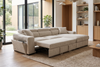 Arthur Light Beige Chenille Fabric Corner Sofabed with Storage – Right Hand Side – gallery view 1