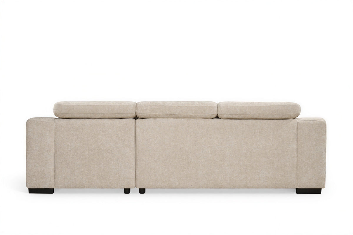 Arthur Light Beige Chenille Fabric Corner Sofabed with Storage – Right Hand Side – gallery view 7