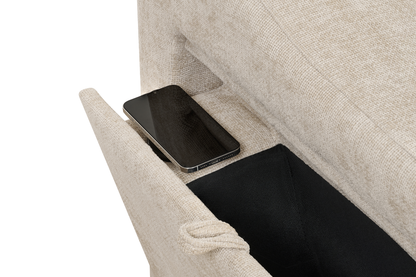 Arthur Light Beige Chenille Fabric Corner Sofabed with Storage – Right Hand Side – gallery view 8