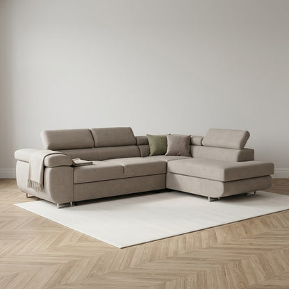 Asto Right Hand Corner Sofa - Taupe — main lifestyle image