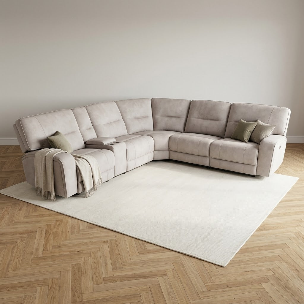 Atlas Power Reclining Corner Sofa in a styled living room