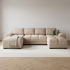 Azzuro Mocha U Shape Corner Sofa - Full Back Plush Velvet - 330cm Large Sectional — main lifestyle image