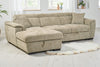 Beige Chenille Fabric Corner Sofabed with Storage