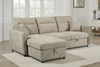 Archie Beige Chenille Fabric Corner Sofabed with Storage
