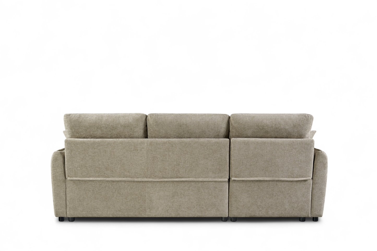 Archie Beige Chenille Fabric Corner Sofabed with Storage