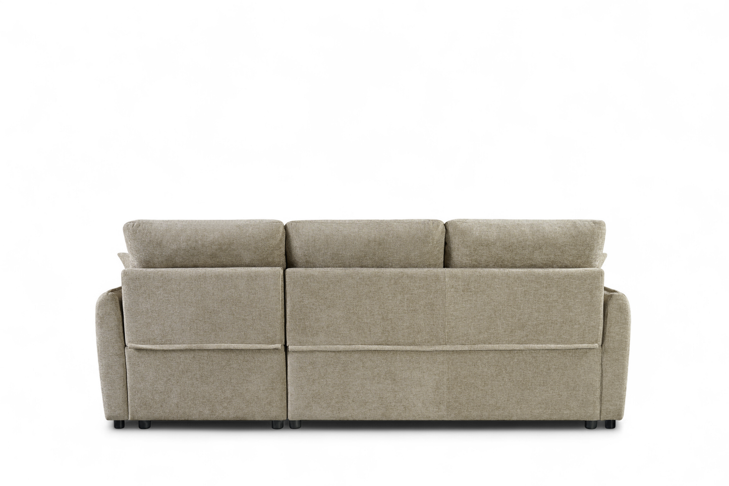 Archie Beige Chenille Fabric Corner Sofabed with Storage