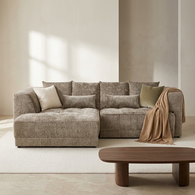 Brooklyn Electric Storage Left Hand Sofa Bed - Mushroom Beige