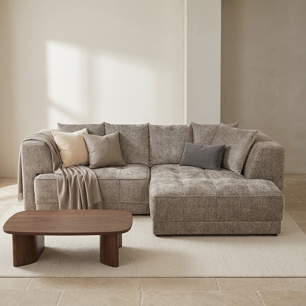 Brooklyn Electric Storage Right Hand Sofa Bed - Mushroom Beige