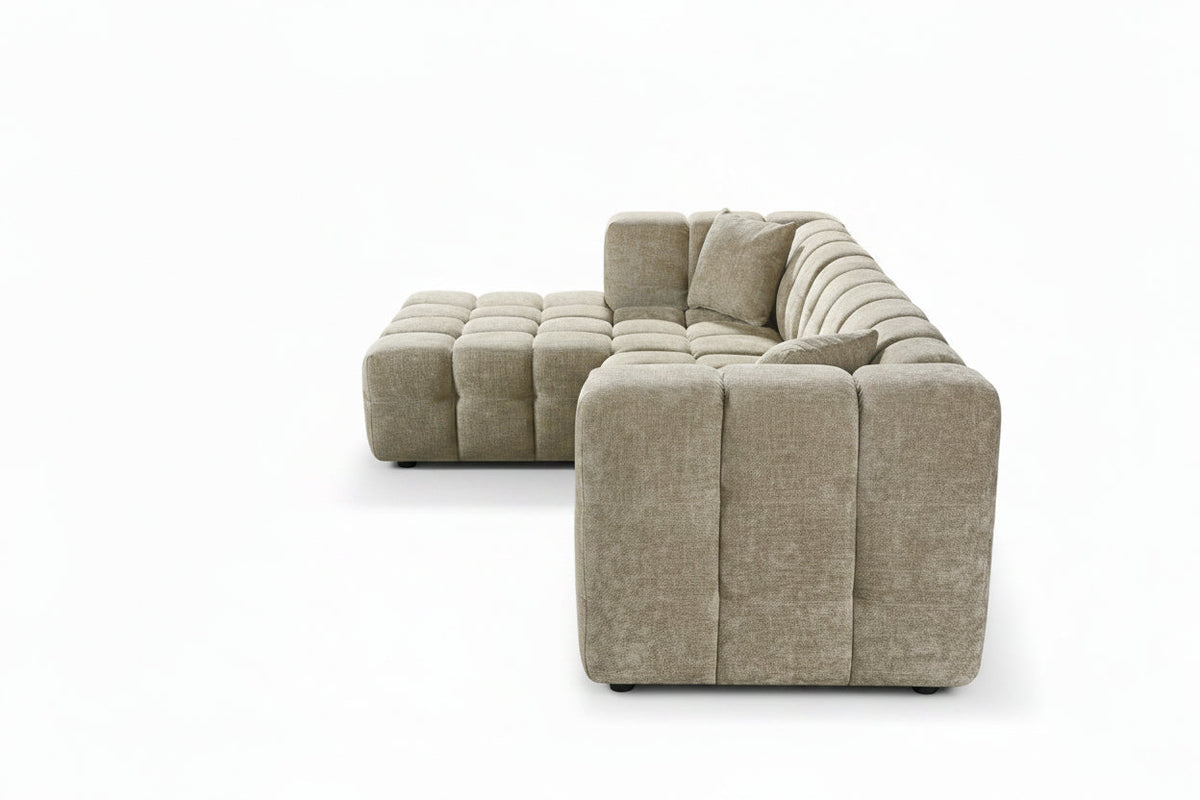 Bubble Corner Sofa – Beige Chenille – left-hand detail view 5