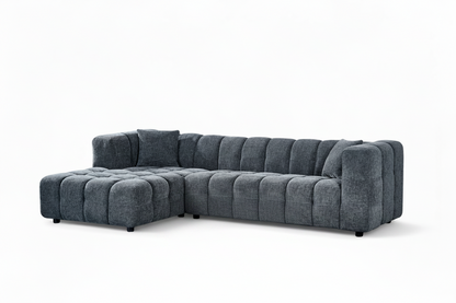 Bubble Corner Sofa – Pale Blue Chenille – left-hand detail view 3