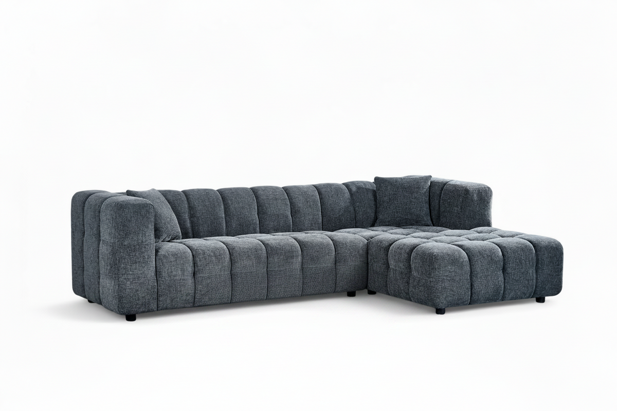 Bubble Corner Sofa – Pale Blue Chenille – right-hand detail view 3