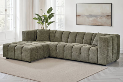 Bubble Corner Sofa – Sage Green Chenille – left-hand room view