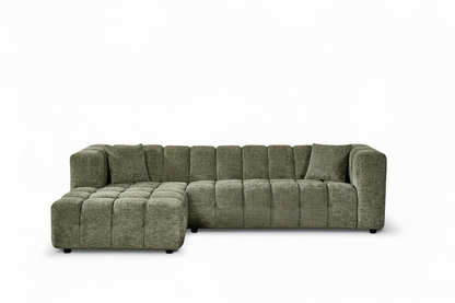 Bubble Corner Sofa – Sage Green Chenille – left-hand detail view 2