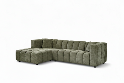 Bubble Corner Sofa – Sage Green Chenille – left-hand detail view 3