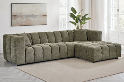 Bubble Corner Sofa – Sage Green Chenille – right-hand room view
