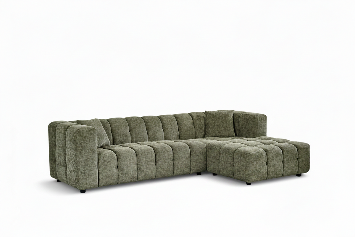 Bubble Corner Sofa – Sage Green Chenille – right-hand detail view 3