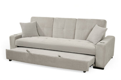 Charles 3 Seater Sofa Bed - Beige Jumbo Cord – gallery view 5