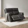 Cinecitta 2 Seater Electric Recliner Sofa - Dark Grey Leather