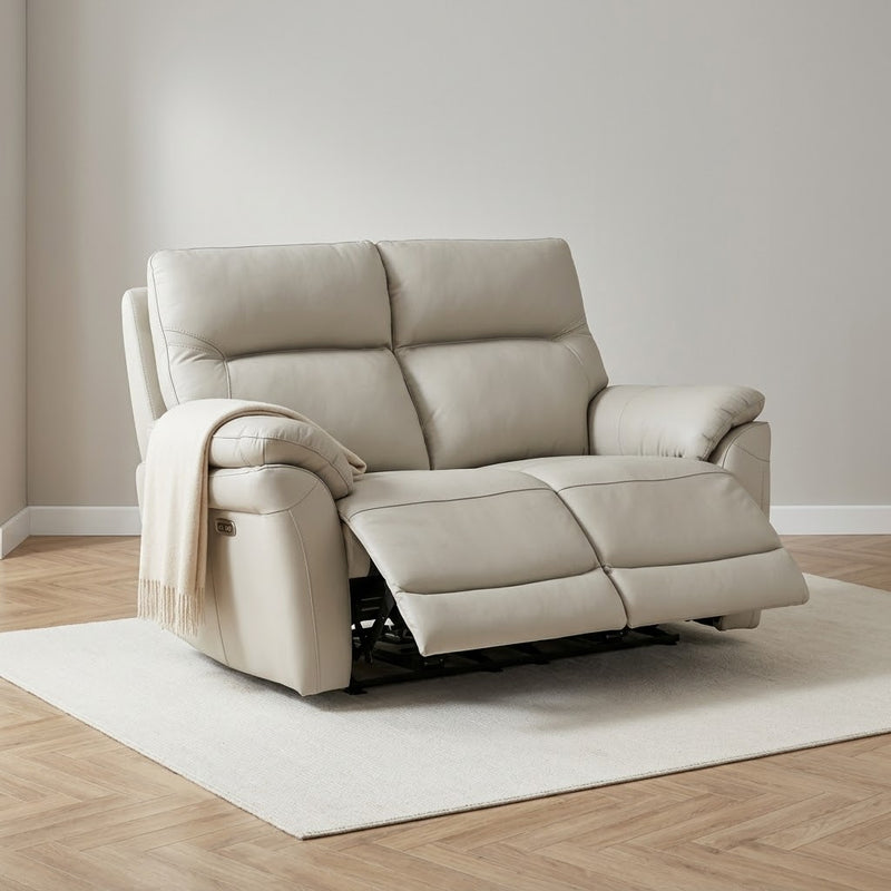 Cinecitta 2 Seater Electric Recliner Sofa - Grey Leather