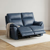 Cinecitta 2 Seater Electric Recliner Sofa - Navy Blue Leather