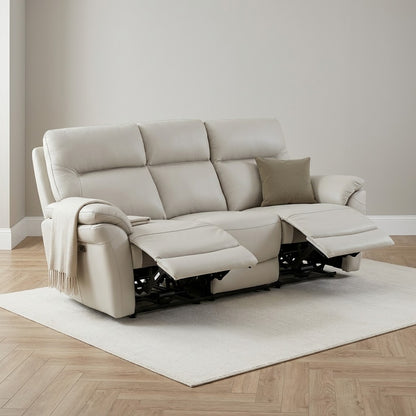Cinecitta 3 Seater Electric Recliner Sofa - Grey Leather