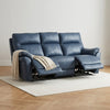Cinecitta 3 Seater Electric Recliner Sofa - Navy Blue Leather
