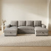 Como U Shape Sofa Bed with Storage in Grey
