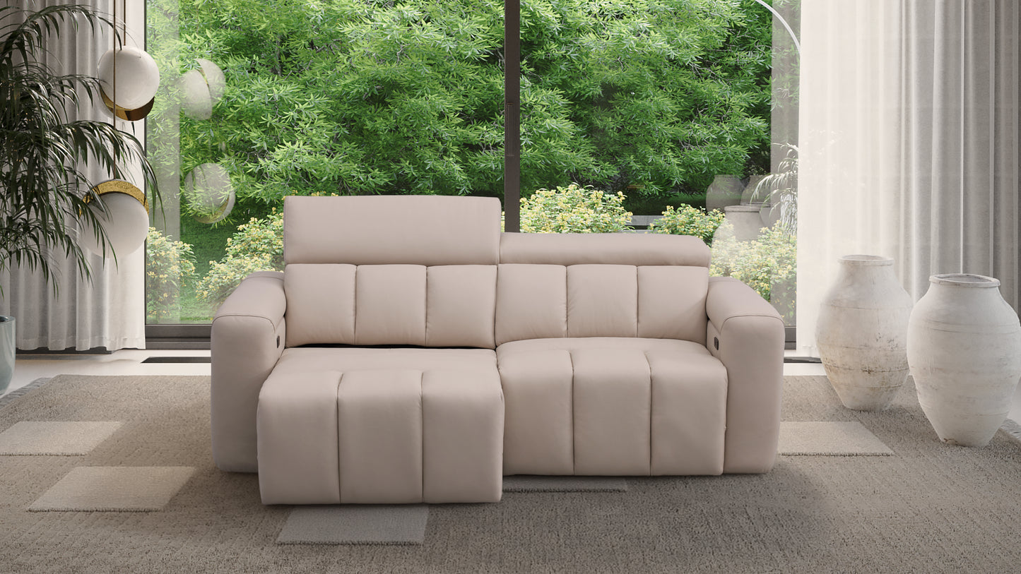 Ohio Beige 3 Seater Power Slider Sofa