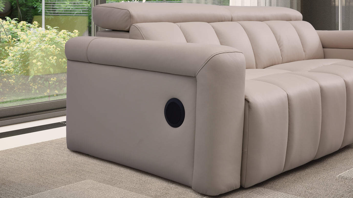 Ohio Beige 3 Seater Power Slider Sofa