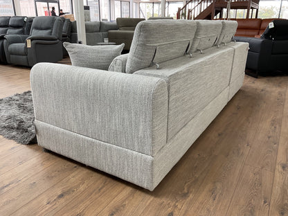 Rear view of the Dexter beige universal corner sofa