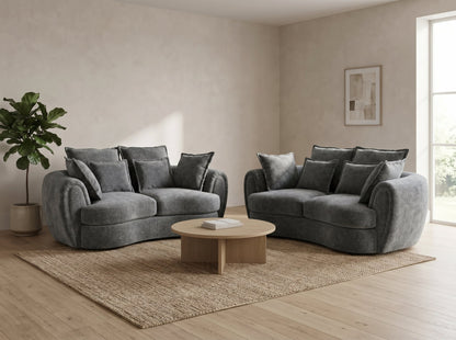 Dorchester charcoal chenille 3+2 sofa set