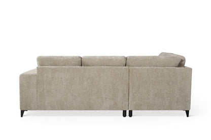 Elara Beige Chenille 1C2 Left Hand Corner Sofa Bed with Storage — rear view
