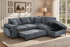 Elara Blue Chenille 2C1 Right Hand Corner Sofa Bed with Storage – main view